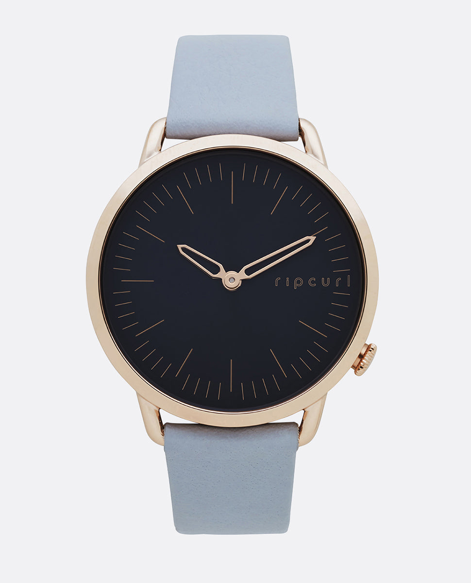 RIP CURL SUPER SLIM LADIES LEATHER WATCH GREY/ROSE GOLD