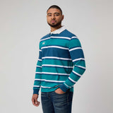 CANTERBURY MENS ENGINEERED STRIPE RUGBY MAJOLICA BLUE