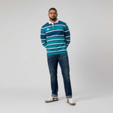 CANTERBURY MENS ENGINEERED STRIPE RUGBY MAJOLICA BLUE