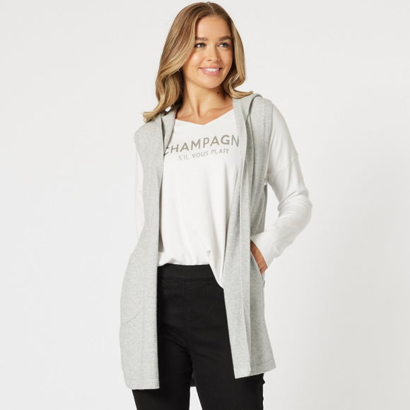 THREADZ OLLIE SIDE BUTTON VEST SILVER