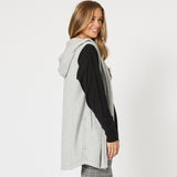 THREADZ OLLIE SIDE BUTTON VEST SILVER