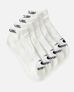 RIP CURL 5 PACK ANKLE SOCK WHITE
