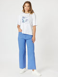 THREADZ MARINE WIDE LEG PANT BLUE