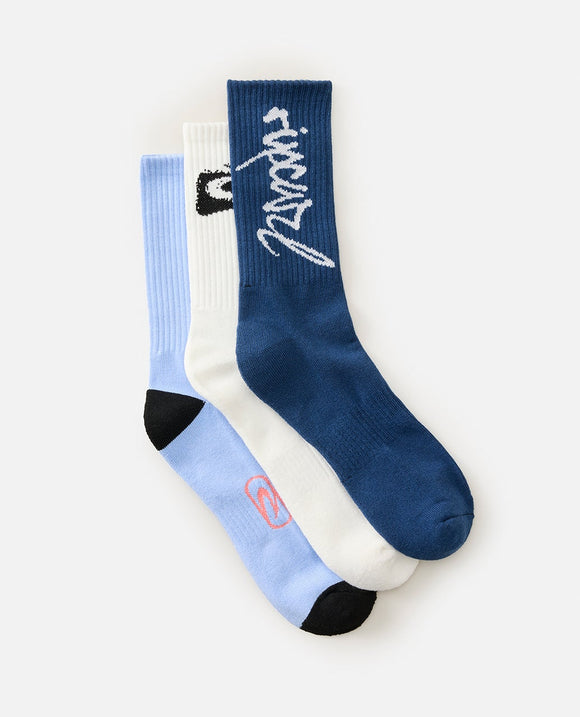 RIP CURL RETRO CREW SOCK 3 PACK