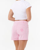 RIP CURL TABBY DENIM SHORTS PINK
