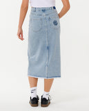 RIP CURL THE SEARCH DENIM MIDI SKIRT