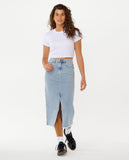 RIP CURL THE SEARCH DENIM MIDI SKIRT