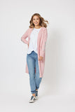 Threadz Superstar Longline Cardi - Rose