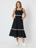 THREADZ Casablanca Ric Rac Sundress - Black