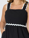 THREADZ Casablanca Ric Rac Sundress - Black
