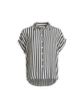 THREADZ Bianca Stripe Print Shirt - Black/White