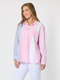 THREADZ Miramar Stripe Print Shirt - Lipstick/Multi