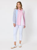 THREADZ Miramar Stripe Print Shirt - Lipstick/Multi