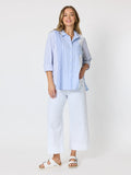 THREADZ Miramar Stripe Print Shirt - Blue/White