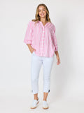 THREADZ Montecito Stripe Print Top - Lipstick White
