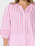 THREADZ Montecito Stripe Print Top - Lipstick White