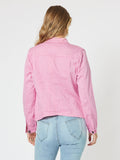 THREADZ MAGGIE DENIM JACKET FLAMINGO