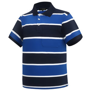 RITEMATE PILBARA STRIPED POLO COBALT BLUE