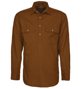 RITEMATE PILBARA MEN'S WORK SHIRT TERRACOTTA