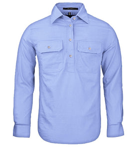 RITEMATE PILBARA LADIES WORK SHIRT PALE BLUE