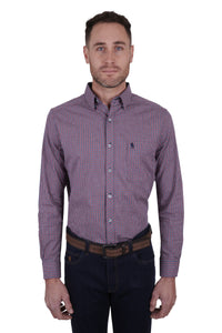 THOMAS COOK BO CHECK 1-POCKET TAILORED LONG SLEEVE SHIRT