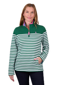 THOMAS COOK ANDREA 1/4 ZIP STRIPE RUGBY