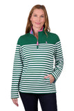 THOMAS COOK ANDREA 1/4 ZIP STRIPE RUGBY