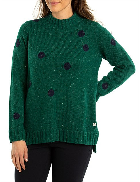 YARRA TRAIL SPOT KNIT JUMPER GREEN