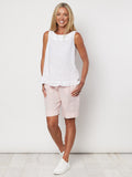 GORDON SMITH TIE FRONT LINEN SHORT SHELL PINK