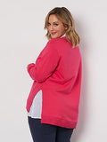 THREADZ BOLD CROSS SWEAT RASPBERRY