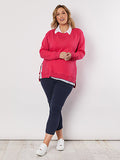 THREADZ BOLD CROSS SWEAT RASPBERRY