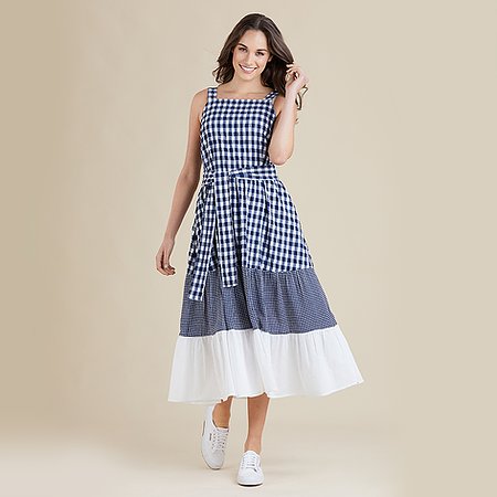 THREADZ CHECK COMBO DRESS