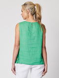 GORDON SMITH SIDE BUTTON LINEN SINGLET GREEN