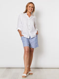 GORDON SMITH BAHAMA STRIPE LINEN SHORTS