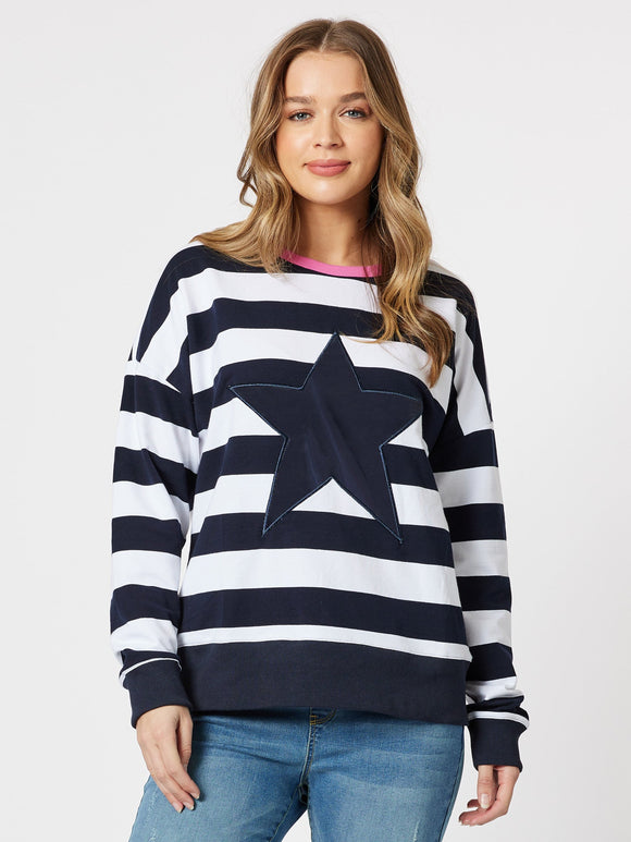 THREADZ STRIPE STAR SWEATSHIRT