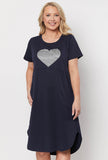 THREADZ HEART PRINT TEE DRESS