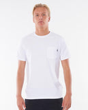 RIP CURL PLAIN POCKET TEE WHITE