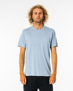 RIP CURL PLAIN POCKET TEE BLUE GUM