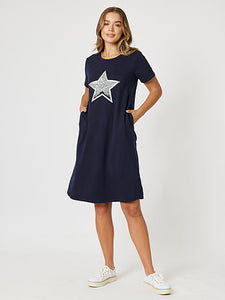 THREADZ SEQUIN STAR TSHIRT DRESS