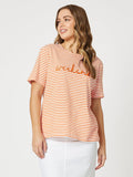 THREADZ WEEKEND STRIPE TEE ORANGE