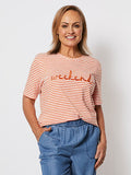 THREADZ WEEKEND STRIPE TEE ORANGE