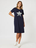 THREADZ SEQUIN STAR TSHIRT DRESS