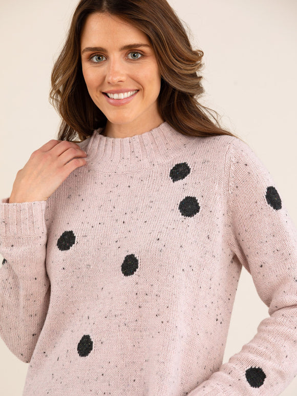 YARRA TRAIL SPOT KNIT JUMPER PINK